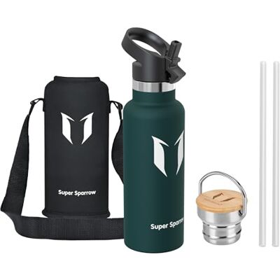 Super Sparrow Sparrow Isolerad Vattenflaska Rostfritt Metallflaska Sugrör 500/750ml/1L Sportflaska, Dricksflaska, TermosFlaska, Håller kallt/varmt, BPA-fri & tål diskmaskin, Sport, TwistTrail 2 lock & påse Super Sparrow Sparrow Isolerad Vattenflaska Rostfritt Metallflaska Sugrör 500/750ml/1L Sportflaska, Dricksflaska, TermosFlaska, Håller kallt/varmt, BPA-fri & tål diskmaskin, Sport, TwistTrail 2 lock & påse