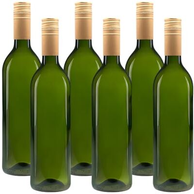 mikken 6 glasflaskor 750 ml grön vinflaska oljeflaska 0,75 l med etiketter mikken 6 glasflaskor 750 ml grön vinflaska oljeflaska 0,75 l med etiketter
