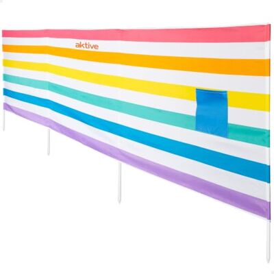 AKTIVE Strandvindjacka, 360 x 85 cm, flerfärgad, UV30-skydd, polyestertyg, stålram, inklusive 4 stavar, transportväska, hopfällbar vindjacka (62492) AKTIVE Strandvindjacka, 360 x 85 cm, flerfärgad, UV30-skydd, polyestertyg, stålram, inklusive 4 stavar, transportväska, hopfällbar vindjacka (62492)
