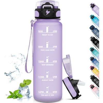 Grsta 1 liter, vattenflaska för gym, förlustfri, motiverande vattenflaska med tidsskala, flaska med sugrör, lätt att rengöra, flaska för sport, fitness, vandring, cykling Grsta 1 liter, vattenflaska för gym, förlustfri, motiverande vattenflaska med tidsskala, flaska med sugrör, lätt att rengöra, flaska för sport, fitness, vandring, cykling
