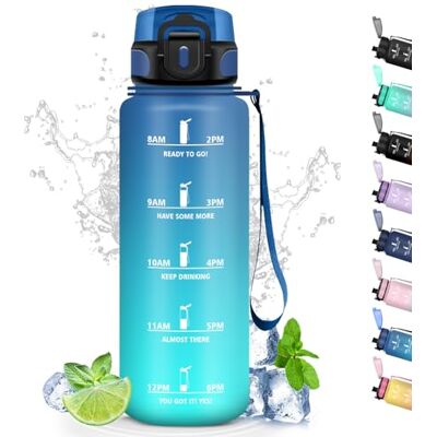 Grsta 1,5 liters flaska, gymmet med filter, motiverande med tidsskala, lätt att rengöra, med tider för att dricka, för sport, vandring, cykling, utomhus, yoga Grsta 1,5 liters flaska, gymmet med filter, motiverande med tidsskala, lätt att rengöra, med tider för att dricka, för sport, vandring, cykling, utomhus, yoga