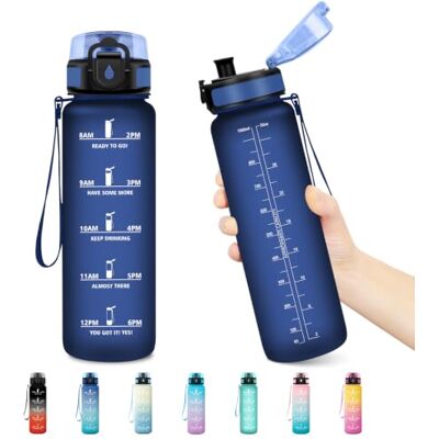 JAPORIA 500 ml flaska, flaska med filter, återanvändbara vattenflaskor, med tidsmarkör, läckagesäker, perfekt för gym, skola, kontor, yoga JAPORIA 500 ml flaska, flaska med filter, återanvändbara vattenflaskor, med tidsmarkör, läckagesäker, perfekt för gym, skola, kontor, yoga