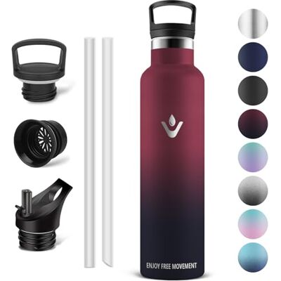 Vikaster Isoleringsflaska, termosflaska 1 000 ml, BPA-fri drickflaska, termosflaska med sugrör, drickflaska för skola, sport, cykel, camping, fitness, utomhus Vikaster Isoleringsflaska, termosflaska 1 000 ml, BPA-fri drickflaska, termosflaska med sugrör, drickflaska för skola, sport, cykel, camping, fitness, utomhus