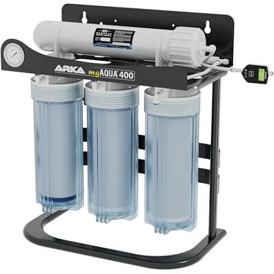 ARKA myAQUA 400 omvänd osmos system – upp till 400 l/dag – inkl. tryckökningspump – vattenfilter och mjukningssystem, tar bort upp till 99% salter, föroreningar och bakterier – för akvarier och ARKA myAQUA 400 omvänd osmos system – upp till 400 l/dag – inkl. tryckökningspump – vattenfilter och mjukningssystem, tar bort upp till 99% salter, föroreningar och bakterier – för akvarier och