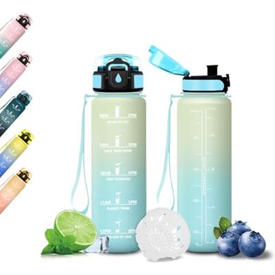 Mujigaga 500 ml vattenflaska för flickor med indikator, motiverande flaskor som är lätta att bära, lätt att bära, lätt att rengöra, läckagesäker, vattenflaska för arbete, resor, vandring Mujigaga 500 ml vattenflaska för flickor med indikator, motiverande flaskor som är lätta att bära, lätt att bära, lätt att rengöra, läckagesäker, vattenflaska för arbete, resor, vandring