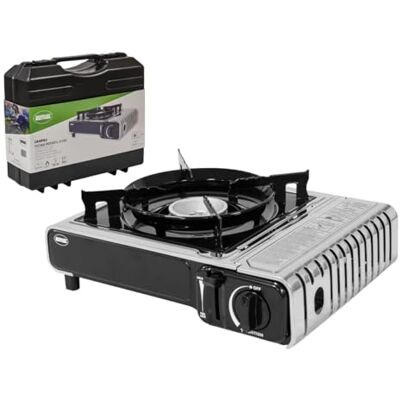 Amig Campinggaskök Bärbar kokare Camp01 2,2 kW effekt Vindskydd och stekpanna CE-certifierad Kompatibel med CP 250-flaskor Vandring och camping Rostfritt stål Amig Campinggaskök Bärbar kokare Camp01 2,2 kW effekt Vindskydd och stekpanna CE-certifierad Kompatibel med CP 250-flaskor Vandring och camping Rostfritt stål