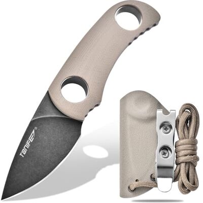 TONIFE 4,7 cm fast bladkniv, minihalskniv med Kydex-fodral och snodd, bärbar EDC Fixkniv för överlevnad utomhus (varm sand + svart oxid och sedan stenvägar) TONIFE 4,7 cm fast bladkniv, minihalskniv med Kydex-fodral och snodd, bärbar EDC Fixkniv för överlevnad utomhus (varm sand + svart oxid och sedan stenvägar)
