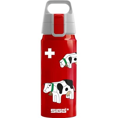 Sigg – aluminiumvattenflaska för barn – WMB ONE Swiss Cows – lämplig för kolsyrade drycker – läckagesäker – fjäderlätt – BPA-fri – klimatpartnercertifierad – sport och skola – röd – 0,6 l Sigg – aluminiumvattenflaska för barn – WMB ONE Swiss Cows – lämplig för kolsyrade drycker – läckagesäker – fjäderlätt – BPA-fri – klimatpartnercertifierad – sport och skola – röd – 0,6 l