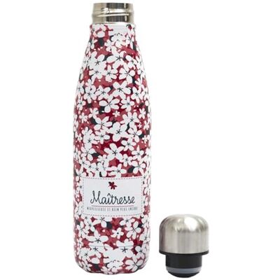 COOK CONCEPT , KA0277 Maitresse 50 ml Termisk Fleur Maitresse-flaska, praktisk och elegant, perfekt för att ta med varma eller kalla drycker, lufttätt lock, rosa, 50cl COOK CONCEPT , KA0277 Maitresse 50 ml Termisk Fleur Maitresse-flaska, praktisk och elegant, perfekt för att ta med varma eller kalla drycker, lufttätt lock, rosa, 50cl