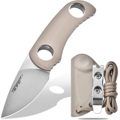 TONIFE Runer Fixed Blade Knife med justerbar Paracord Lanyard och Kydex Sheath, EDC-kniv med 4,7cm Full Tang Blade för utomhus camping vandring (Varmare Sand + Stonewash) TONIFE Runer Fixed Blade Knife med justerbar Paracord Lanyard och Kydex Sheath, EDC-kniv med 4,7cm Full Tang Blade för utomhus camping vandring (Varmare Sand + Stonewash)