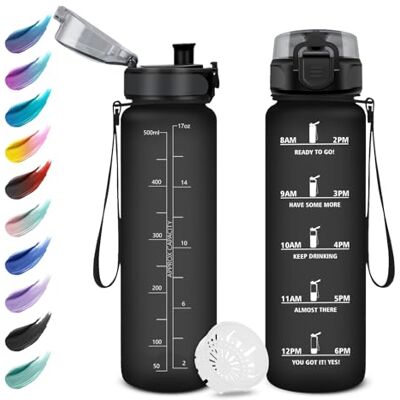 KollyKolla 500 ml vattenflaska för barn, filterad, läckagesäker, motiverande med tidsmarkör, idealisk för camping, cykling och skola KollyKolla 500 ml vattenflaska för barn, filterad, läckagesäker, motiverande med tidsmarkör, idealisk för camping, cykling och skola