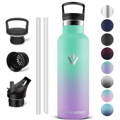 Vikaster Vakuumflaska, termosflaska 0,5 l, BPA-fri drickflaska, termosflaska med sugrör, drickflaska för skola, sport, cykel, camping, fitness, utomhus Vikaster Vakuumflaska, termosflaska 0,5 l, BPA-fri drickflaska, termosflaska med sugrör, drickflaska för skola, sport, cykel, camping, fitness, utomhus