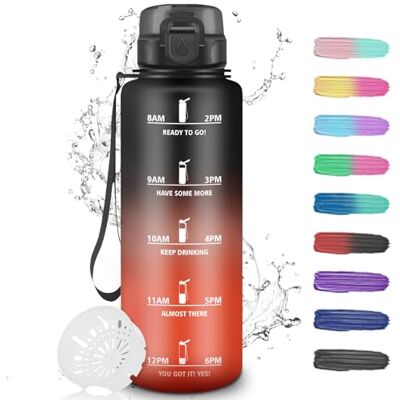Grsta 1,5 liters flaska, gymflaska, förlustfri, filterflaska för vuxna, lätt att bära, sportflaska med motiverande slogan, för sport, gym, cykling, yoga, utomhus Grsta 1,5 liters flaska, gymflaska, förlustfri, filterflaska för vuxna, lätt att bära, sportflaska med motiverande slogan, för sport, gym, cykling, yoga, utomhus