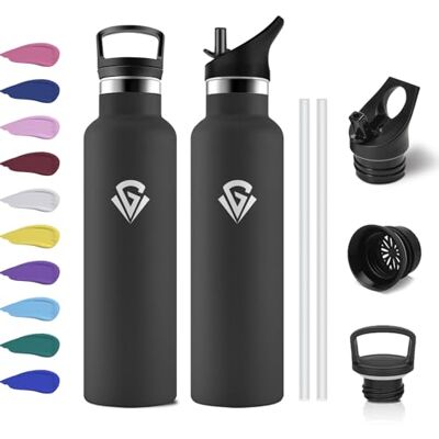 KollyKolla 750 ml Termisk Vattenflaska med sugrör, BPA-fri vattenflaska, läckagesäker termisk vattenflaska, dubbelvägg, enkel rengöring, läckagesäker, termosflaska för gym, sport, cykel, camping KollyKolla 750 ml Termisk Vattenflaska med sugrör, BPA-fri vattenflaska, läckagesäker termisk vattenflaska, dubbelvägg, enkel rengöring, läckagesäker, termosflaska för gym, sport, cykel, camping