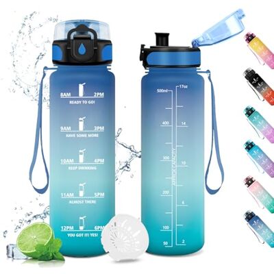 KollyKolla 500 ml flaska med filter, vattenflaska med motiverande tidsmarkör, läckagesäker, vattenflaska för barn, sport, gym, skola, kontor, yoga KollyKolla 500 ml flaska med filter, vattenflaska med motiverande tidsmarkör, läckagesäker, vattenflaska för barn, sport, gym, skola, kontor, yoga