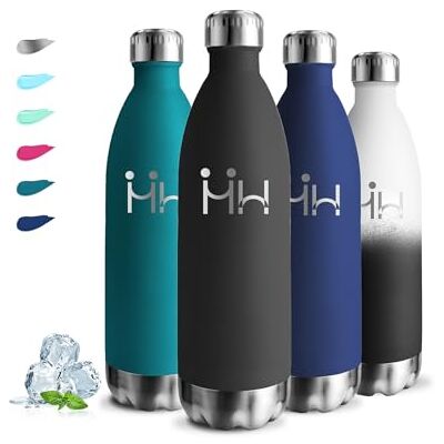 Grsta Termisk flaska, 1 liter vattenflaska, BPA-fri, vattenflaska i rostfritt stål, läckagefri, termisk flaska, 18/8 rostfritt stål, vattenflaska för löpning, camping, vandring, fitness Grsta Termisk flaska, 1 liter vattenflaska, BPA-fri, vattenflaska i rostfritt stål, läckagefri, termisk flaska, 18/8 rostfritt stål, vattenflaska för löpning, camping, vandring, fitness