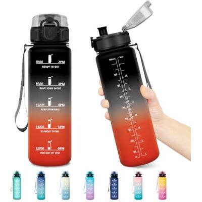 JAPORIA 500 ml flaska, flaska med filter, återanvändbara vattenflaskor, med tidsmarkör, läckagesäker, perfekt för gym, skola, kontor, yoga JAPORIA 500 ml flaska, flaska med filter, återanvändbara vattenflaskor, med tidsmarkör, läckagesäker, perfekt för gym, skola, kontor, yoga