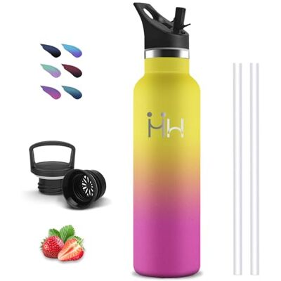 Grsta Termisk flaska, 1 liter vattenflaska, BPA-fri, vattenflaska med sugrör, läckagefri, vattenflaska i rostfritt stål, Doble Aislamiento, flaskor för camping, gym, vandring Grsta Termisk flaska, 1 liter vattenflaska, BPA-fri, vattenflaska med sugrör, läckagefri, vattenflaska i rostfritt stål, Doble Aislamiento, flaskor för camping, gym, vandring