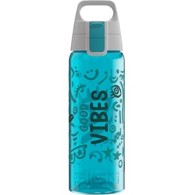 Sigg – Tritan vattenflaska – Total Color ONE Good Vibes – lämplig för kolsyrade drycker – diskmaskinssäker – läckagesäker – lätt – BPA-fri – aqua – 1 l Sigg – Tritan vattenflaska – Total Color ONE Good Vibes – lämplig för kolsyrade drycker – diskmaskinssäker – läckagesäker – lätt – BPA-fri – aqua – 1 l