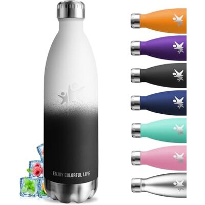 Grsta 1 liter termisk vattenflaska, BPA-fri, vattenflaska i rostfritt stål, läckagefri, termisk flaska, 18/8 rostfritt stål, metall, för löpning, fitness, vandring, camping Grsta 1 liter termisk vattenflaska, BPA-fri, vattenflaska i rostfritt stål, läckagefri, termisk flaska, 18/8 rostfritt stål, metall, för löpning, fitness, vandring, camping