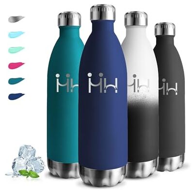 Grsta Termisk flaska, 1 liter vattenflaska, BPA-fri, vattenflaska i rostfritt stål, läckagefri, termisk flaska, 18/8 rostfritt stål, vattenflaska för löpning, camping, vandring, fitness Grsta Termisk flaska, 1 liter vattenflaska, BPA-fri, vattenflaska i rostfritt stål, läckagefri, termisk flaska, 18/8 rostfritt stål, vattenflaska för löpning, camping, vandring, fitness