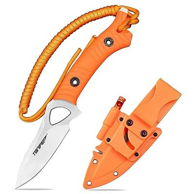 TONIFE Explorer fast knivblad med 8Cr14moV slida blad multifunktionell överlevnadskniv glasfiberförstärkt nylonhandtag för utomhus EDC kniv (orange + satin) TONIFE Explorer fast knivblad med 8Cr14moV slida blad multifunktionell överlevnadskniv glasfiberförstärkt nylonhandtag för utomhus EDC kniv (orange + satin)