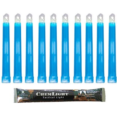 Cyalume ChemLight militär kvalitet kemisk ljuspinnar, blå, 15 cm långa, 8 timmars livslängd (paket med 10) Cyalume ChemLight militär kvalitet kemisk ljuspinnar, blå, 15 cm långa, 8 timmars livslängd (paket med 10)