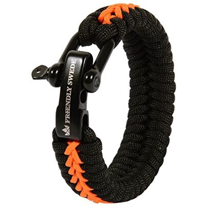 The Friendly Swede Paracord Survival armband med mikrosnöre – justerbar storlek (orange medium) The Friendly Swede Paracord Survival armband med mikrosnöre – justerbar storlek (orange medium)