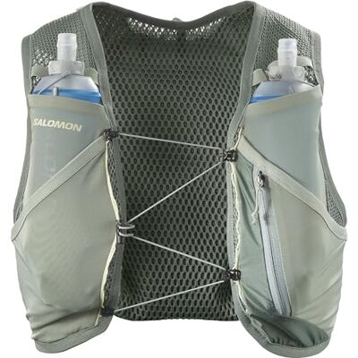 Salomon Active Skin 4 unisex vätskeväst för löpning, vandring med flaskor ingår, exakt passform, 4 l, och optimerad förvaring, grön, XS Salomon Active Skin 4 unisex vätskeväst för löpning, vandring med flaskor ingår, exakt passform, 4 l, och optimerad förvaring, grön, XS