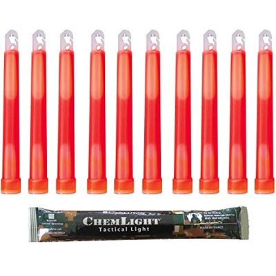 Cyalume ChemLight militär kvalitet kemiska ljuspinnar, röd 15 cm lång, 12 timmars varaktighet (paket med 20) Cyalume ChemLight militär kvalitet kemiska ljuspinnar, röd 15 cm lång, 12 timmars varaktighet (paket med 20)