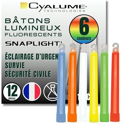 Cyalume SnapLight 15 cm, 12 stycken (2 stavar med 6 färger vardera, grön, gul, röd, orange, blå, vit) 15 cm Cyalume SnapLight 15 cm, 12 stycken (2 stavar med 6 färger vardera, grön, gul, röd, orange, blå, vit) 15 cm