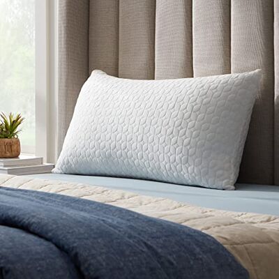 LUCID Kudde med hybridfyllning i krossat minnesskum och mikrofiber – avtagbar, justerbar fyllning – tvättbart bamburrayon överdrag – för personer som sover på sidan, ryggen och magen LUCID Kudde med hybridfyllning i krossat minnesskum och mikrofiber – avtagbar, justerbar fyllning – tvättbart bamburrayon överdrag – för personer som sover på sidan, ryggen och magen