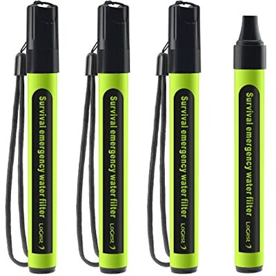 Logest 4-pack vattenfilter sugrör – vattenreningsenhet – bärbar personlig vattenfiltrering överlevnad – för nödsituationer utomhusaktiviteter och vandring – vattenfilter camping resor överlevnad backpacking Logest 4-pack vattenfilter sugrör – vattenreningsenhet – bärbar personlig vattenfiltrering överlevnad – för nödsituationer utomhusaktiviteter och vandring – vattenfilter camping resor överlevnad backpacking