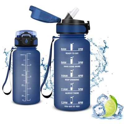 Vikastar Vikaster Vattenflaska med straw 500 ml, drickflaska läcksäker, BPA-fri, sportflaska för camping, yoga, gym, skola, utomhus, A-marinblå Vikastar Vikaster Vattenflaska med straw 500 ml, drickflaska läcksäker, BPA-fri, sportflaska för camping, yoga, gym, skola, utomhus, A-marinblå