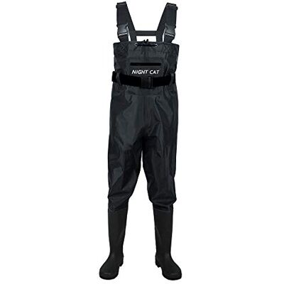 Night Cat Waders fiske knästövlar för män kvinnor jakt vadare bröst med vattentäta stövlar andningsbara korsvatten fiske, 1 storlek större är Bettler Night Cat Waders fiske knästövlar för män kvinnor jakt vadare bröst med vattentäta stövlar andningsbara korsvatten fiske, 1 storlek större är Bettler