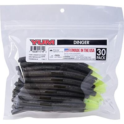 Yum Lures Unisex Yum 5 Dinger Blk-Grn Pmpkn, grön pumpa/Ch, en storlek Yum Lures Unisex Yum 5 Dinger Blk-Grn Pmpkn, grön pumpa/Ch, en storlek