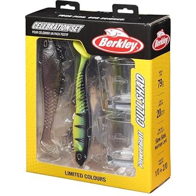 Berkley Soft Glide fiskebete presentpaket 2x Cullshad mjukbete 20 cm PowerBait®-smak Rovfiske Swigs for Bigs Celebration Set Berkley Soft Glide fiskebete presentpaket 2x Cullshad mjukbete 20 cm PowerBait®-smak Rovfiske Swigs for Bigs Celebration Set