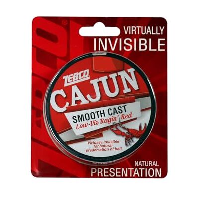 Zebco Cajun slät gjuten monofilament fiskelina, Low-Vis Ragin' röd fyllningspole, 330 meter, 2,7 kg, praktiskt taget osynlig, naturlig presentation Zebco Cajun slät gjuten monofilament fiskelina, Low-Vis Ragin' röd fyllningspole, 330 meter, 2,7 kg, praktiskt taget osynlig, naturlig presentation