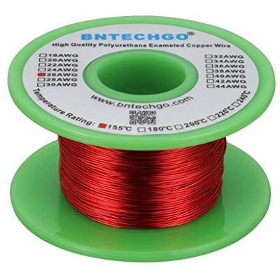 BNTECHGO 26 AWG magnettråd – emaljerad koppartråd – emaljerad magnet lindningstråd – 113 g – 0 cm diameter 1 spole röd temperaturklassificering 155 ℃ Används ofta för transformatorer induktorer BNTECHGO 26 AWG magnettråd – emaljerad koppartråd – emaljerad magnet lindningstråd – 113 g – 0 cm diameter 1 spole röd temperaturklassificering 155 ℃ Används ofta för transformatorer induktorer