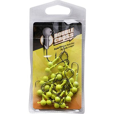 Crappie Magnet Double Cross Jigghuvuden, Chartreuse, 25 stycken Crappie Magnet Double Cross Jigghuvuden, Chartreuse, 25 stycken