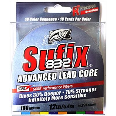 Sufix 832 Lead Core 5,4 kg uppmätt, flerfärgad, 100 meter spole Sufix 832 Lead Core 5,4 kg uppmätt, flerfärgad, 100 meter spole