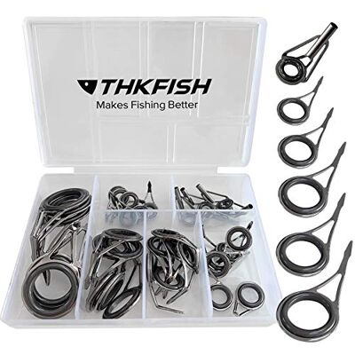 THKFISH Reparationssats för spön, spöspets, keramikspets, rostfritt stål, kol, stavguide, reparationskit, 35 st THKFISH Reparationssats för spön, spöspets, keramikspets, rostfritt stål, kol, stavguide, reparationskit, 35 st