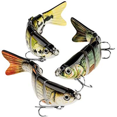 CharmYee Bass Fishing Lure for Freshwater and Saltwater Lifelike Fishing Lures Multi Jointed Swimbait for Bass Trout Crappie Walleye Pike Fishing Gifts for Men-3 Pack CharmYee Bass Fishing Lure for Freshwater and Saltwater Lifelike Fishing Lures Multi Jointed Swimbait for Bass Trout Crappie Walleye Pike Fishing Gifts for Men-3 Pack