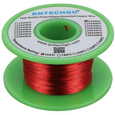 BNTECHGO 32 AWG magnettråd – emaljerad koppartråd – emaljerad magnet lindningstråd – 113 g – 0 cm diameter 1 spole röd temperaturklassificering 155 ℃ Används ofta för transformatorer induktorer BNTECHGO 32 AWG magnettråd – emaljerad koppartråd – emaljerad magnet lindningstråd – 113 g – 0 cm diameter 1 spole röd temperaturklassificering 155 ℃ Används ofta för transformatorer induktorer