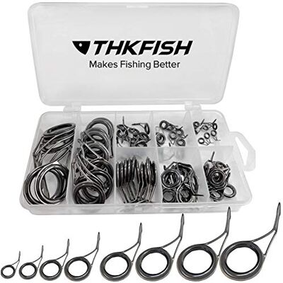 THKFISH Fiskespö-guide, reparationssats, spöguider, keramik rostfritt, stål, kol, guide-reparation, 8 storlekar, polerad silver, 75 st THKFISH Fiskespö-guide, reparationssats, spöguider, keramik rostfritt, stål, kol, guide-reparation, 8 storlekar, polerad silver, 75 st