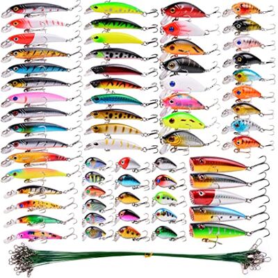 Aorace 84 st fiskedrag set metall jiggsked hårda beten spigg crankbait VIB swimbait för bas gädda passar saltvatten och sötvatten Aorace 84 st fiskedrag set metall jiggsked hårda beten spigg crankbait VIB swimbait för bas gädda passar saltvatten och sötvatten