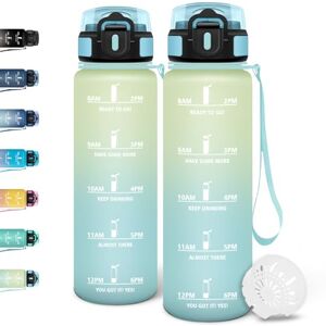 Motswedi 1 l vattenflaska med tidsstämpel, lämplig för kolsyra, läckagesäker, 1 l vattenflaska för yoga, fitness, cykel, vit och blå Motswedi 1 l vattenflaska med tidsstämpel, lämplig för kolsyra, läckagesäker, 1 l vattenflaska för yoga, fitness, cykel, vit och blå