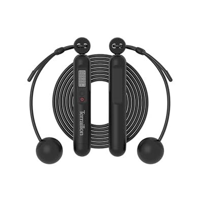 Terraillon Bluetooth-anslutet hopprep med app, användning med 3 m rep eller med viktade bollar, timerläge och hoppräkning, framstegsskanning, GYM FIT ROPE Terraillon Bluetooth-anslutet hopprep med app, användning med 3 m rep eller med viktade bollar, timerläge och hoppräkning, framstegsskanning, GYM FIT ROPE