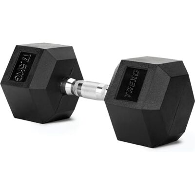 TREXO Hexagon-hantlar 17,5 kg hexagonhantlar med slitstarkt gummerat gjutjärn för styrketräning med ergonomiskt förkromat handtag vikter träning hemma hantel för män och kvinnor TREXO Hexagon-hantlar 17,5 kg hexagonhantlar med slitstarkt gummerat gjutjärn för styrketräning med ergonomiskt förkromat handtag vikter träning hemma hantel för män och kvinnor