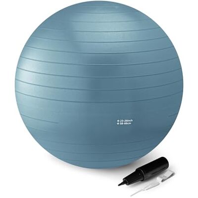 Amazon Basics träningsboll för yoga och pilates, diameter 58–66cm, turkos Amazon Basics träningsboll för yoga och pilates, diameter 58–66cm, turkos